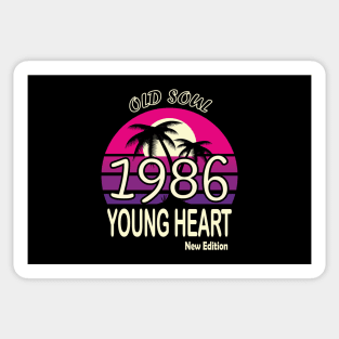 1986 Birthday Gift Old Soul Young Heart Sticker